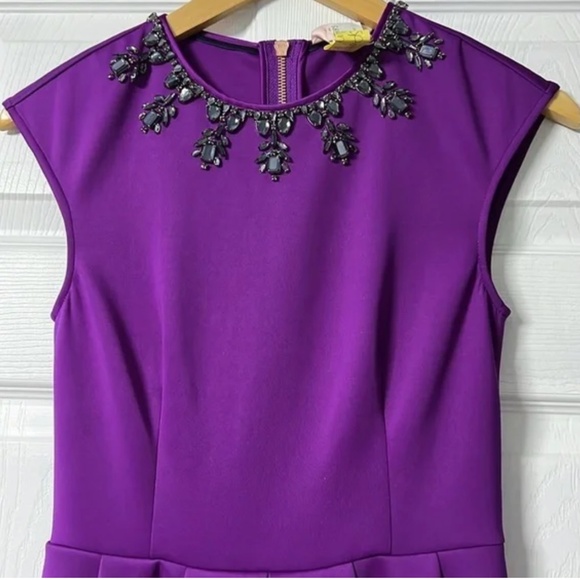 Ted Baker Jadore Purple Beaded Dress - Picture 5 of 8